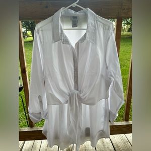 Monroe & Main Tie Front Blouse 2X